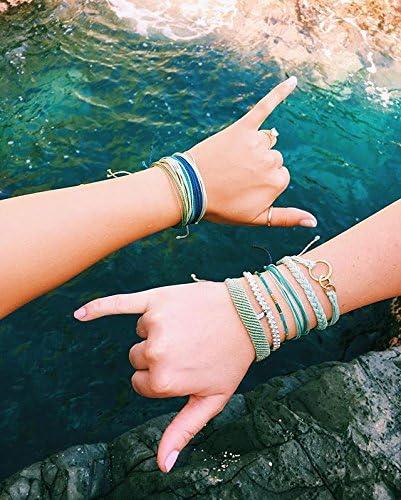 imagePura Vida Jewelry Bracelets Solid Bracelet 100 Waterproof and Handmade wCoated Charm Adjustable BandSolid Blue