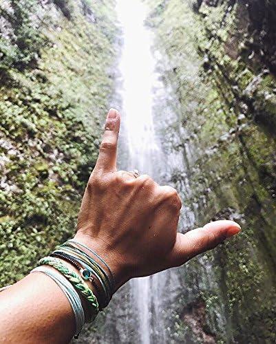 imagePura Vida Jewelry Bracelets Solid Bracelet 100 Waterproof and Handmade wCoated Charm Adjustable BandSolid Seafoam