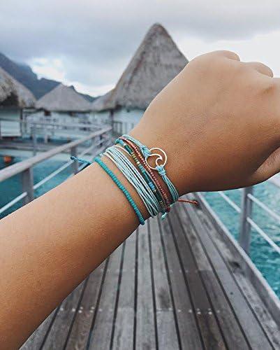 imagePura Vida Jewelry Bracelets Solid Bracelet 100 Waterproof and Handmade wCoated Charm Adjustable BandSolid Seafoam