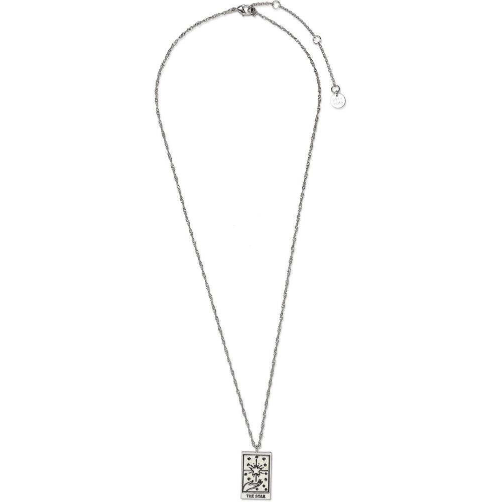 imagePura Vida 18 Silver or Rose Gold Tarot Pendant Necklace  Handmade Statement Necklace with Silver or Rose Gold Chain  Long Necklaces Boho Jewelry for Women  3 ExtenderSilverStar