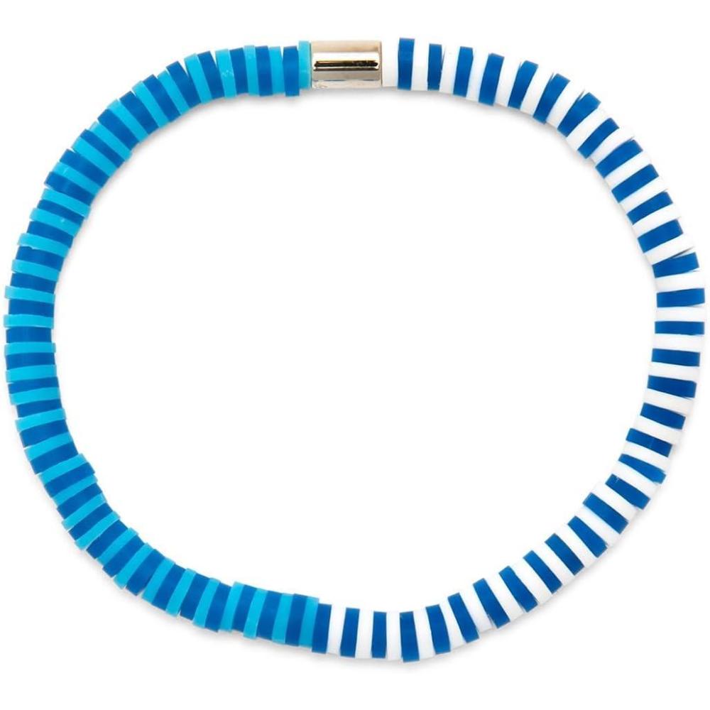 imagePura Vida Bracelet Seascape Vinyl Disc Stretch Bracelets for WomenCornflower