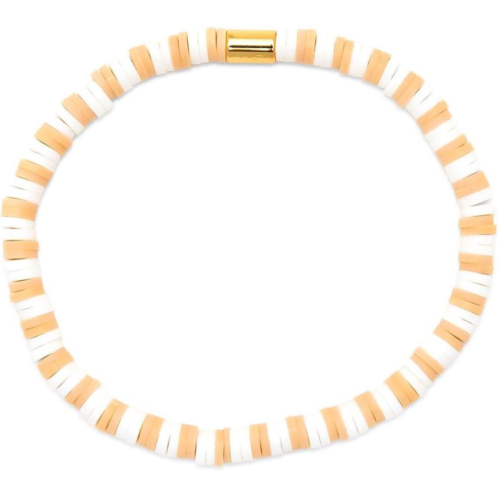 imagePura Vida Bracelet Seascape Vinyl Disc Stretch Bracelets for WomenSandalwood