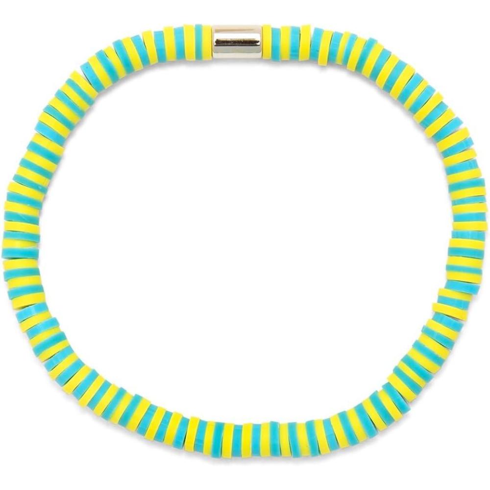 imagePura Vida Bracelet Seascape Vinyl Disc Stretch Bracelets for WomenSunbleached Aqua