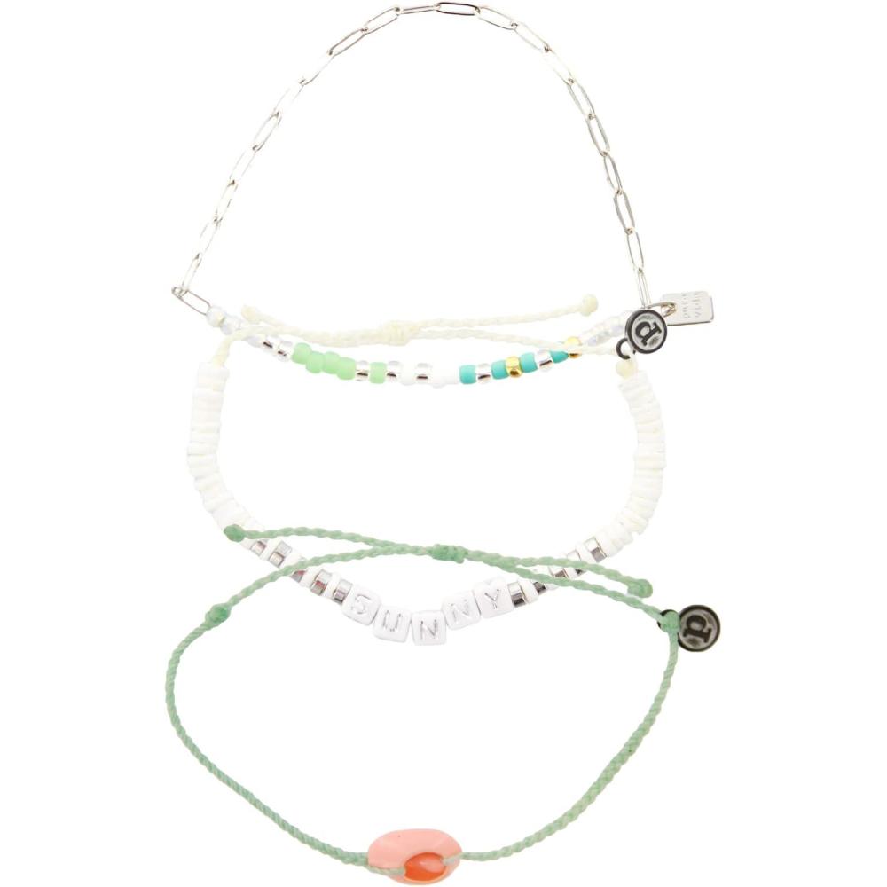 imagePura Vida Bracelets Pack Sunny Seabright Days Bracelet Stack  Set of 3 Stackable Bracelets for Women Summer Accessories amp Cute Bracelets  1 Chain Bracelet amp 2 String Bracelets