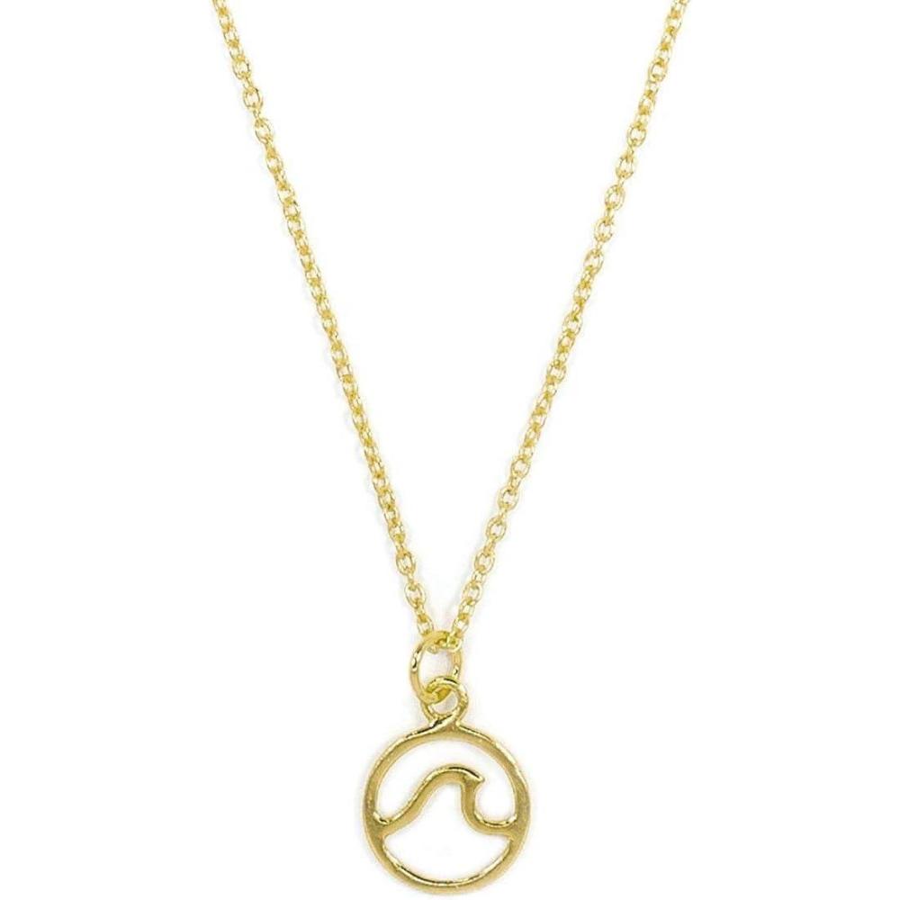 imagePura Vida Gold Plated Wave Necklace  925 Sterling Silver