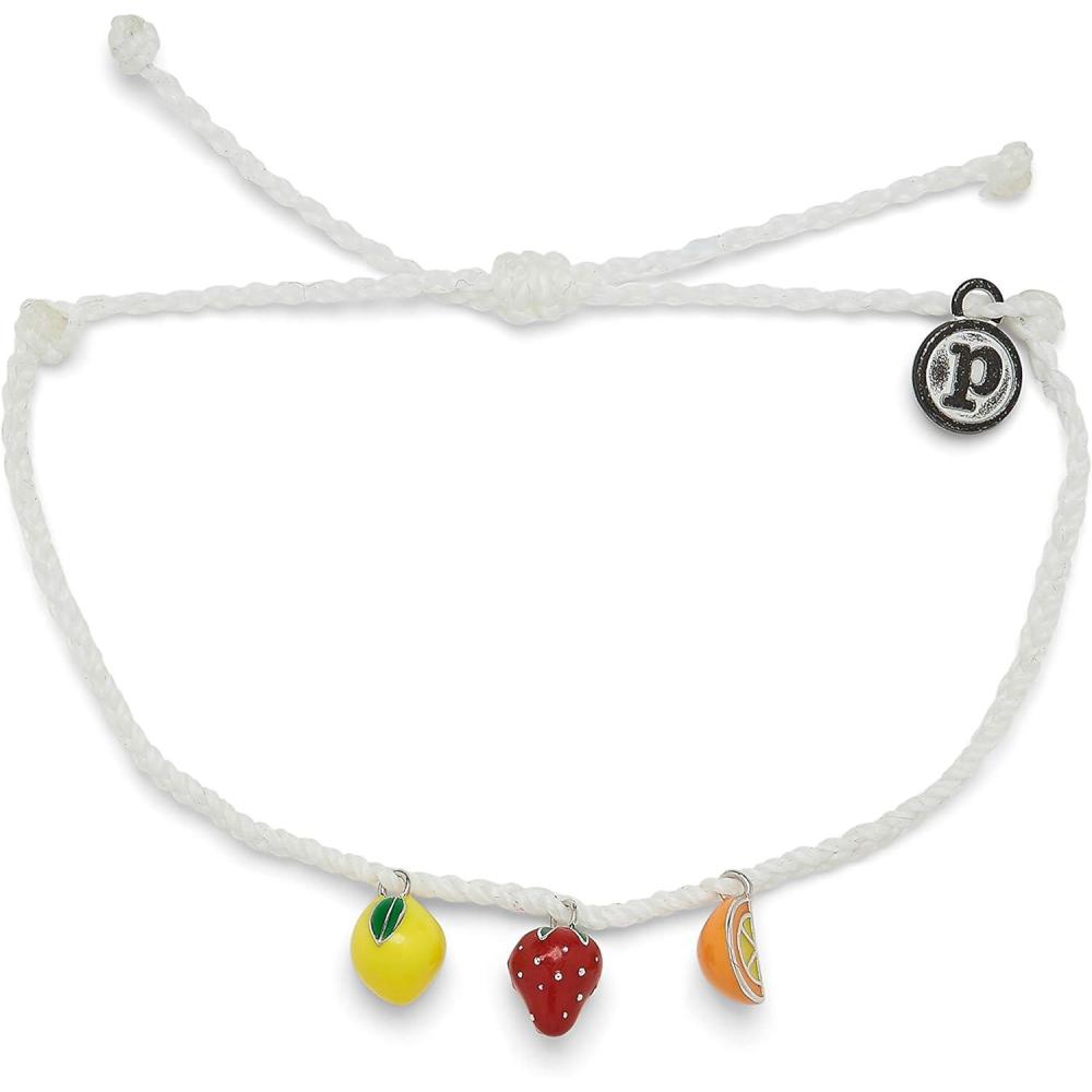 imagePura Vida Gold or Silver Fruit Bracelet  100 Waterproof Adjustable Band  Plated Brand CharmSilver  White