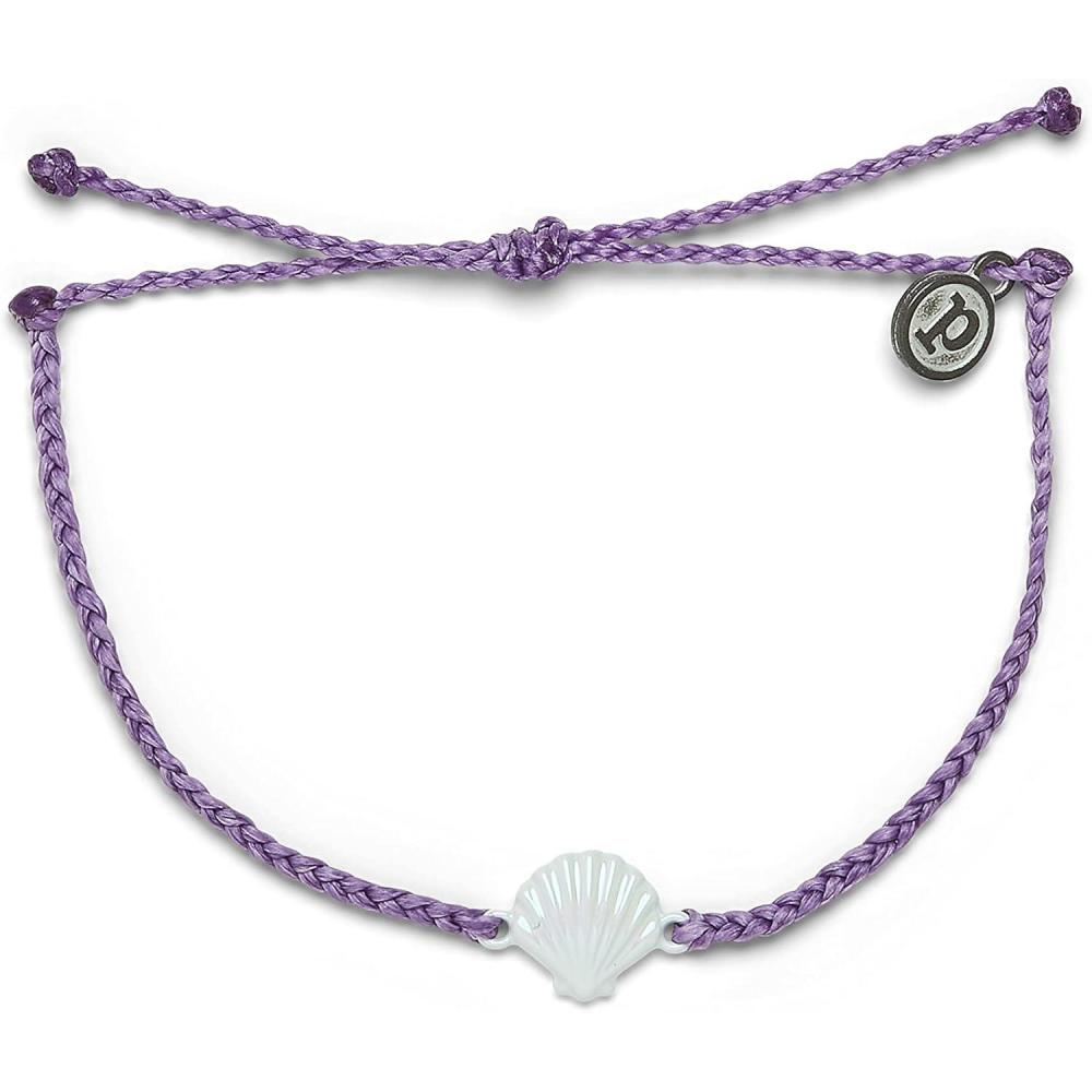 imagePura Vida Iridescent White or Blue Shell Bracelet  100 Waterproof Adjustable Band Brand CharmLight Purple