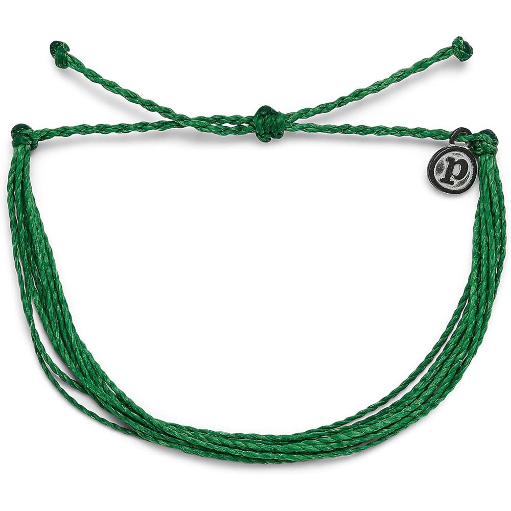 imagePura Vida Jewelry Bracelets Solid Bracelet 100 Waterproof and Handmade wCoated Charm Adjustable BandSolid Dark Green