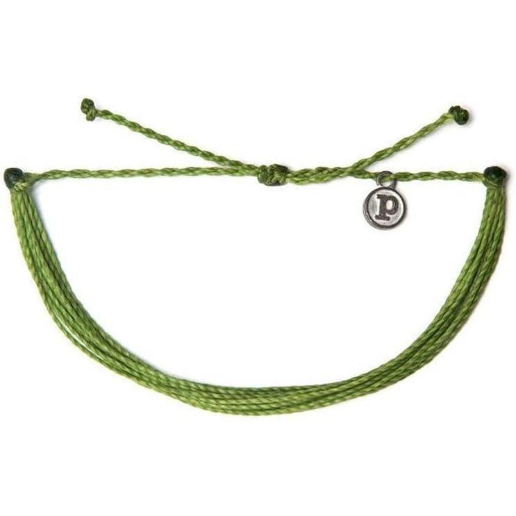 imagePura Vida Jewelry Bracelets Solid Bracelet 100 Waterproof and Handmade wCoated Charm Adjustable BandSolid Green