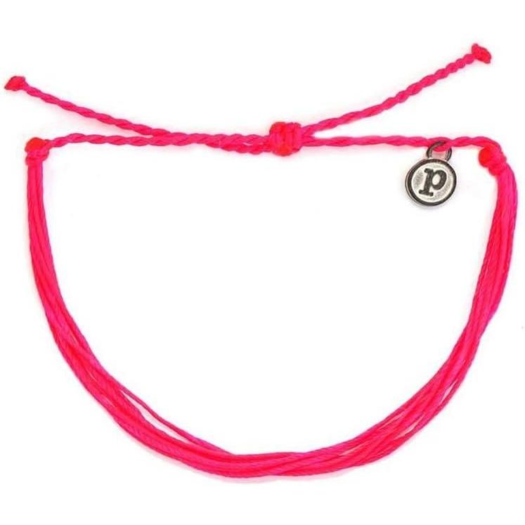 imagePura Vida Jewelry Bracelets Solid Bracelet  100 Waterproof and Handmade wCoated Charm Adjustable BandSolid Neon Pink