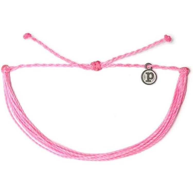 imagePura Vida Jewelry Bracelets Solid Bracelet  100 Waterproof and Handmade wCoated Charm Adjustable BandSolid Pink