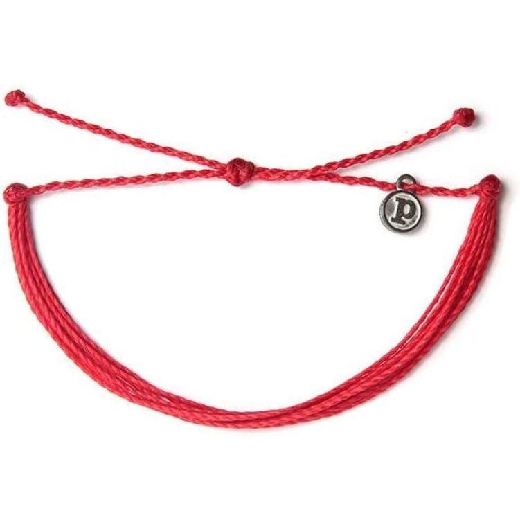 imagePura Vida Jewelry Bracelets Solid Bracelet 100 Waterproof and Handmade wCoated Charm Adjustable BandSolid Red