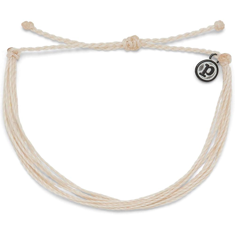 imagePura Vida Jewelry Bracelets Solid Bracelet 100 Waterproof and Handmade wCoated Charm Adjustable BandSolid Vanilla