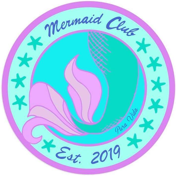 imagePura Vida Mermaid Club Stickers Exclusive Colorful Design Adhesive Accessories 3 Inches