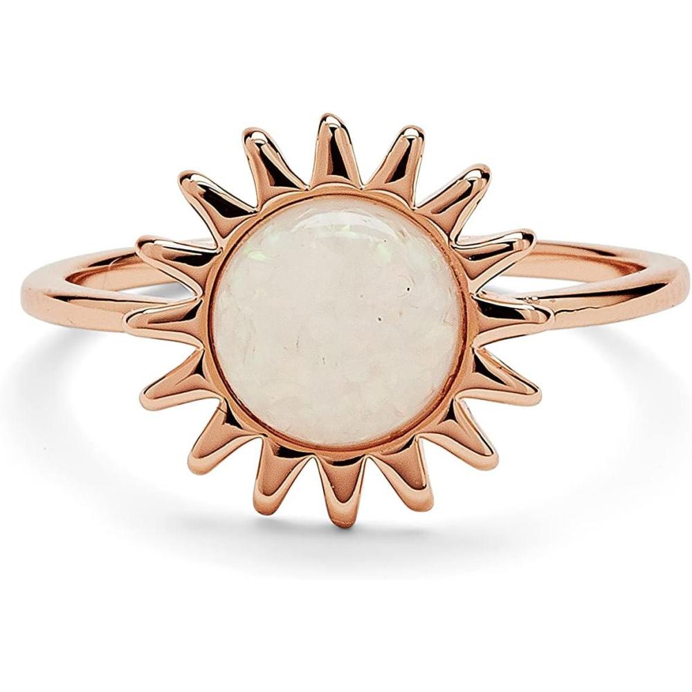 imagePura Vida Rose Gold or SilverPlated Sunshine Ring wMoonstone  Brass Base Stylish Design  Size 59Rose Gold