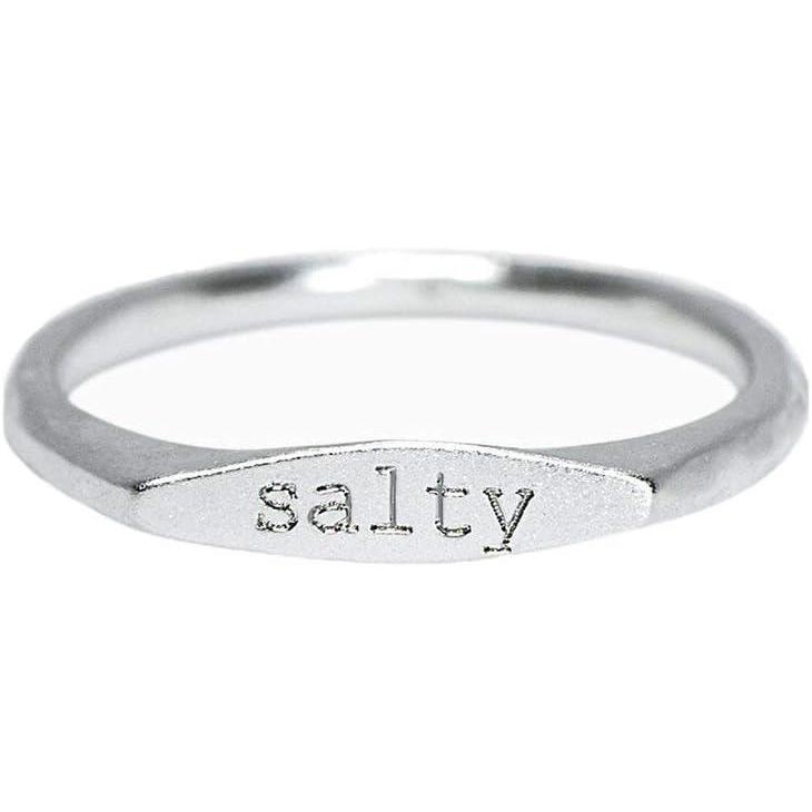 imagePura Vida Salty Vibes Stackable Ring 925 Sterling Silver Band Brass Base Sizes 59