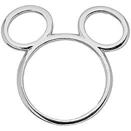 Pura Vida Silver Disney Mickey Mouse Cutout Ring – Brass Base Band, Rhodium Plating