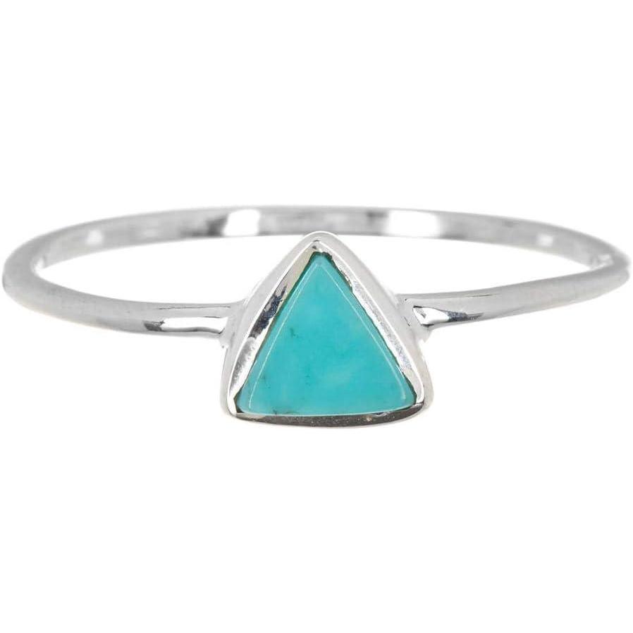 imagePura Vida Silver Triangle Stone Ring  925 Sterling Silver Genuine Turquoise Jewelry Sizes 59Silver