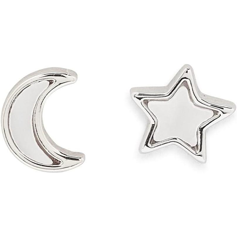 imagePura Vida SilverGold Moon amp Star Stud Earrings Handmade Earrings with White Shell Boho Earrings Sterling Silver Earrings for Women Statement Earrings for Women Boho Jewelry for Women 1 PairSilver