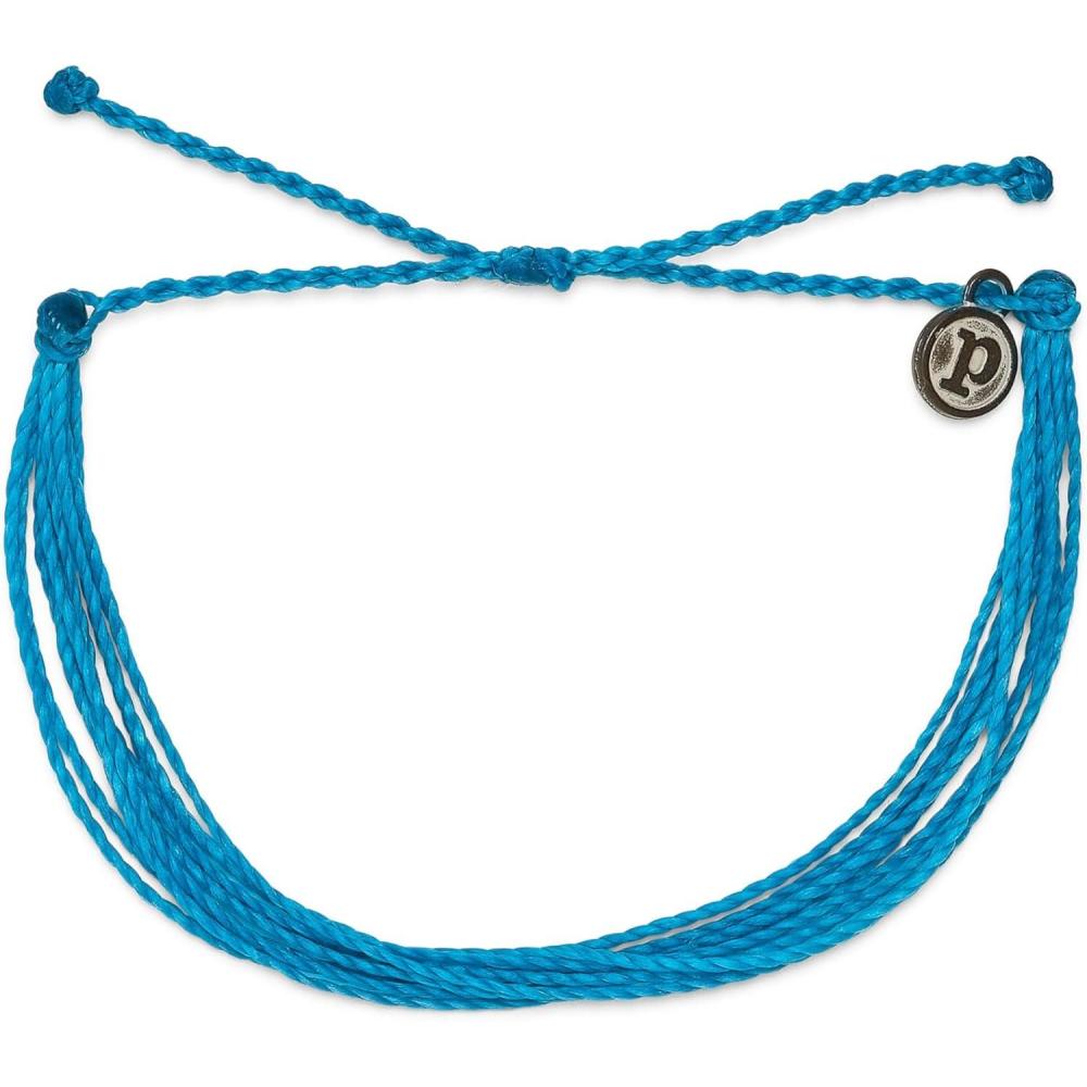 imagePura Vida Solid Original Bracelet  Handmade Bracelets for Women Adjustable String Bracelet  Stackable Bracelets for Women Cute Bracelets  Trendy Accessories for LadiesNeon Blue
