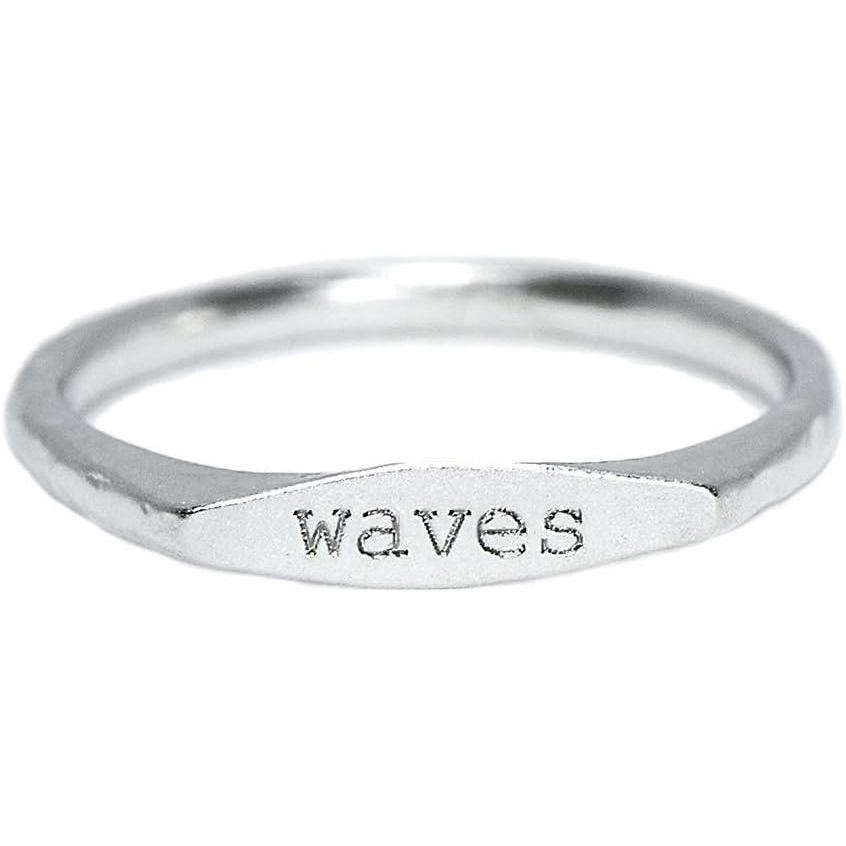 imagePura Vida Waves Vibes Stackable Ring  925 Sterling Silver Band Brass Base  Sizes 59
