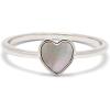 imagePura Vida Silver Heart of Pearl Ring Mother of Pearl Brass Base Band Size 59