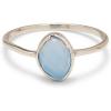 imagePura Vida Silver Organic Stone Ring  Handmade with Blue Chalcedony Brass Base with Rhodium Plating  Womens Cute Boho Ring  Size 59