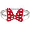 imagePura Vida Silver Plated Disney Minnie Mouse Polka Dot Bow Ring  Brass Base Rhodium Plating  Size 59
