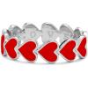 imagePura Vida Silver Plated Love Hearts Enamel Band Ring  Brass Base Rhodium Plating  Size 59