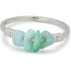imagePura Vida Silver Plated Wire Wrapped Gemstone Ring wNatural Amazonite  Brass Base Rhodium Plating  Size 59