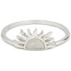 imagePura Vida SilverPlated Half Sun Ring wMoonstone  Brass Base Band Rhodium Plating  Size 59