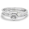 imagePura Vida SilverPlated Opal Shell Ring Stack  Brass Base Stylish Design  Set of 3 Sizes 59