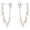 imagePura Vida SilverPlated Pearl Chain Wrap Earrings  Brass Base Sterling Silver Posts  1 Pair