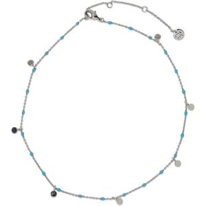 Pura Vida 14″ Silver Mini Coin Beaded Choker Necklace – Statement Necklace with Turquoise Enamel Beads – Silver Necklace for Women, Necklaces, Boho Jewelry for Women – 3″ Extender