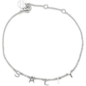 Pura Vida 7.25″ Silver Salty Letter Charms Bracelet – Brass Base, Adjustable Chain – 1″ Extender