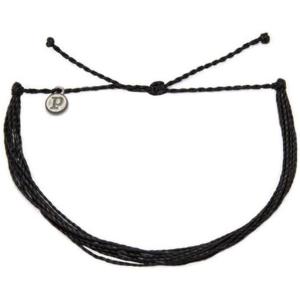 Pura Vida Anklet 100% Waterproof, Wax-Coated With Iron-Coated Copper Charm(Black)