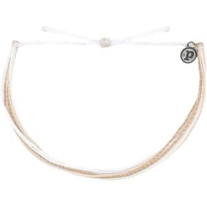 Pura Vida Anklet 100% Waterproof, Wax-Coated With Iron-Coated Copper Charm(White Sands)