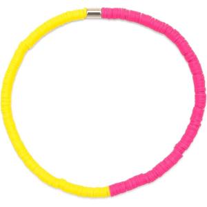 Pura Vida Anklet Seascape Vinyl Disc Stretch Womens Ankle Bracelets(Neon Daze)