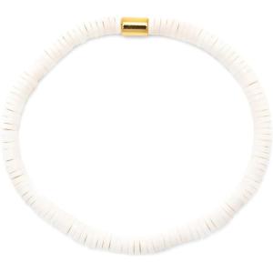 Pura Vida Bracelet Seascape Vinyl Disc Stretch Bracelets for Women(White)