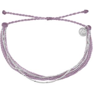 Pura Vida Bracelet Silver or Gold Chain Malibu Bracelet – Adjustable Bracelet with Waterproof Band, String Bracelet for Women – Stackable Bracelets, Handmade Braceletss(Light Purple)