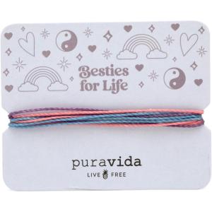 Pura Vida Bracelets Gift Besties for Life Card for Best Friend & Friendship Bracelet, Mulitcolor