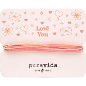 Pura Vida Bracelets Gift Love You Card Bracelet Stack for Women, Pink