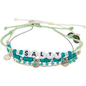 Pura Vida Bracelets Pack Neon Alphabet Coin Rosary Bracelet Stack – Set of 3 Stackable Bracelets