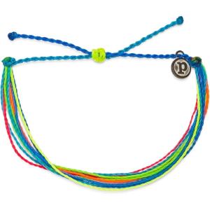Pura Vida Bright Original Bracelet – Handmade Bracelets for Women, Adjustable String Bracelet – Stackable Bracelets for Women, Cute Bracelets(Neon Shoreline)
