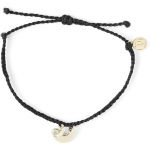 Pura Vida Gold or Silver Sloth Charity Wildlife Bracelet – 100% Waterproof, Adjustable Band – Coated Charm(Gold / Black)