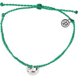 Pura Vida Gold or Silver Sloth Charity Wildlife Bracelet – 100% Waterproof, Adjustable Band – Coated Charm(Silver / Green)