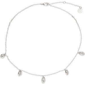 Pura Vida Gold or Silver-Plated Cowrie Shell Choker Necklace – 14″, 2″ Extender(Silver)