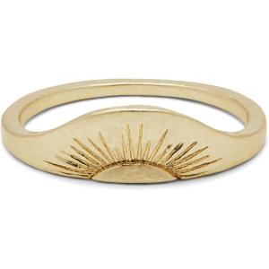 Pura Vida Gold-Plated Rising Sun Ring – Brass Base, Hammered Finish – Sizes 5-9