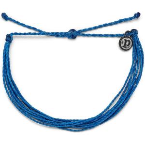 Pura Vida Jewelry Bracelets Solid Bracelet – 100% Waterproof and Handmade w/Coated Charm, Adjustable Band(Solid Blue)