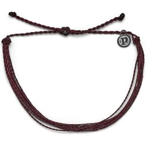 Pura Vida Jewelry Bracelets Solid Bracelet – 100% Waterproof and Handmade w/Coated Charm, Adjustable Band(Solid Burgundy)